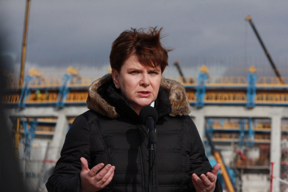 Prace realizacyjne na budowie przebiegają bez zakłóceń. (fot. PTWP/Andrzej Wawok) Beata Szydło na budowie bloku Elektrowni Jaworzno. Będzie praca dla kilku tysięcy osób
