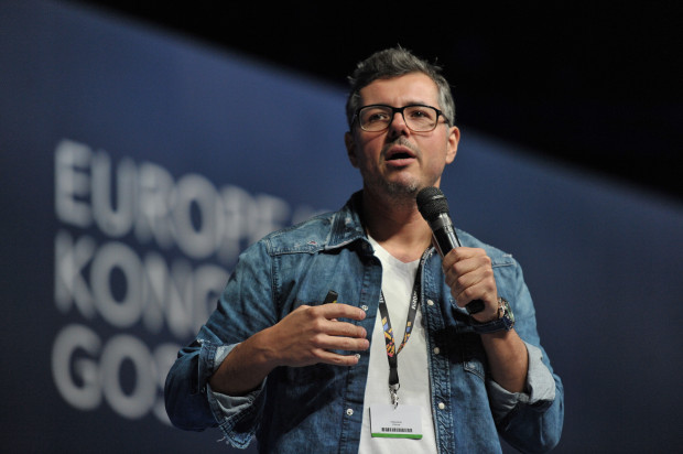 Sebastian Kotow podczas European Start-Up Days w Katowicach. (fot. PTWP)