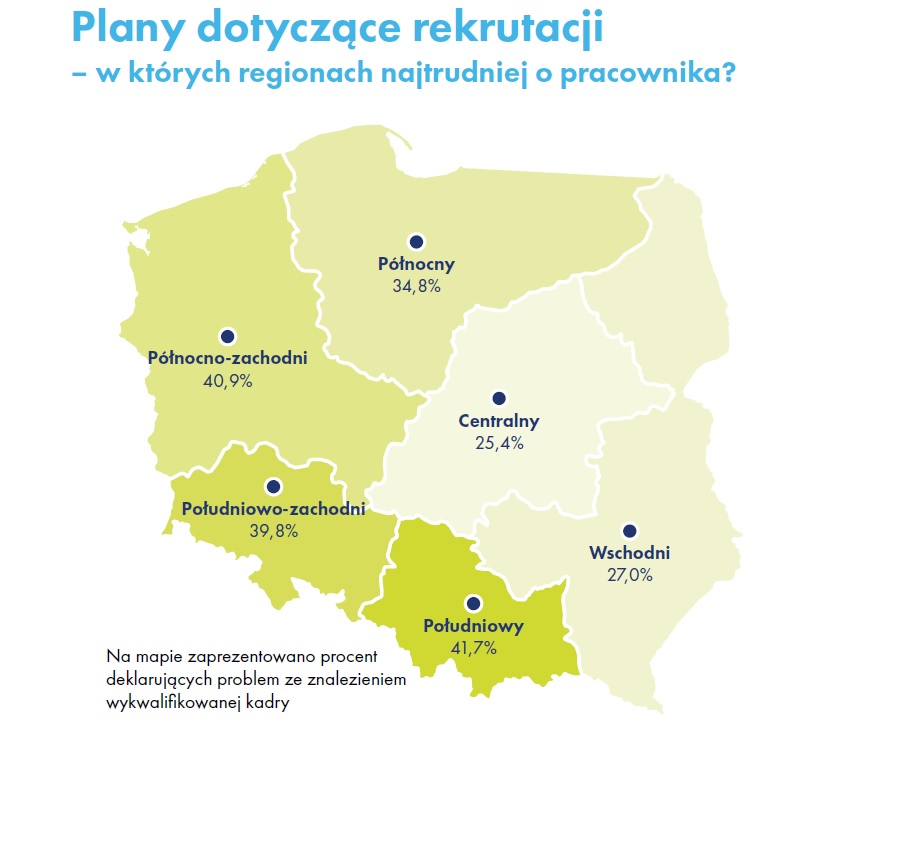 Gdzie najtrudniej o pracownika? (Źródło: Work Service)