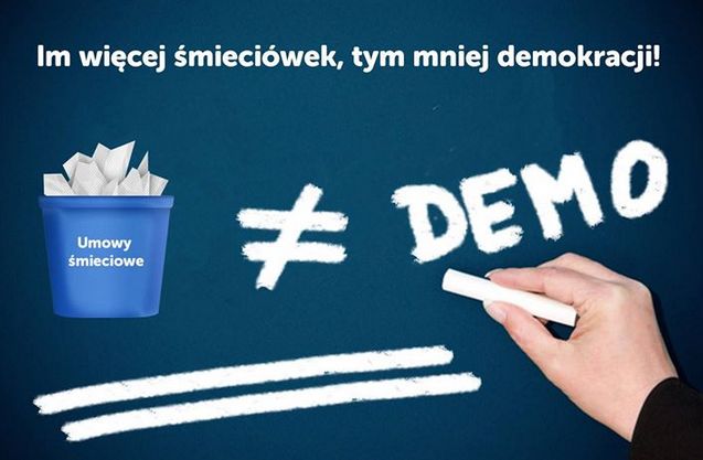 Śmieciowe zatrudnienie oznacza często nieobecność na manifestacjach, protestach, pikietach, debatach, konferencjach, szczególnie jeśli te wydarzenia odbywają się od poniedziałku do piątku. (fot. Facebook)