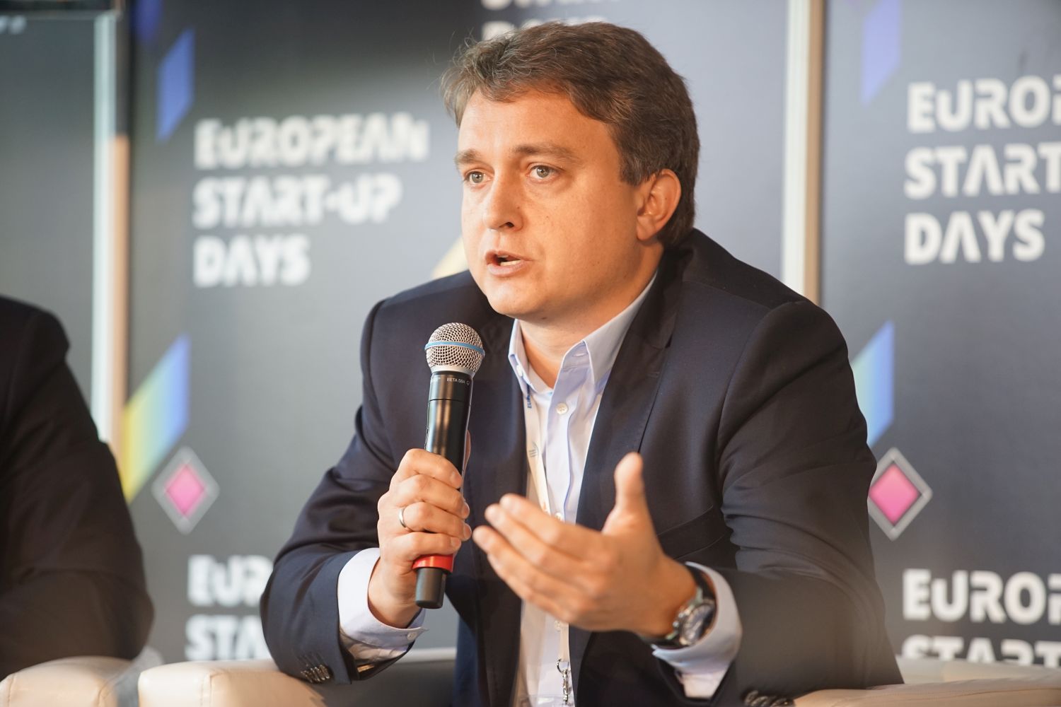 Marcin Lewenstein, dyrektor innowacji w InnoEnergy Poland Plus podczas European Start-up Days (Fot.: PTWP)