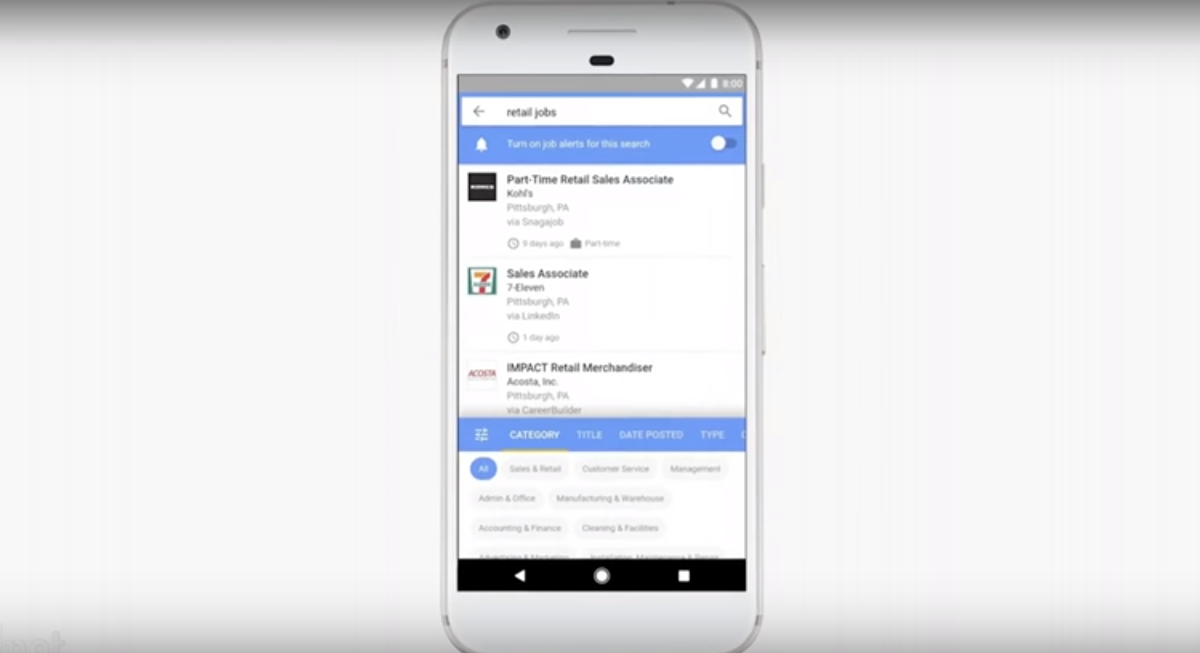 Na tegorocznej konferencji Google I/O zaprezentowano nowy mechanizm – Google for Jobs (Fot.YouTube)