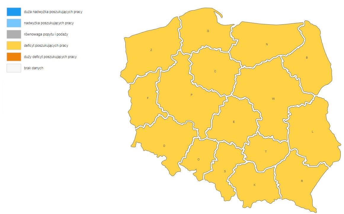 Pielęgniarki i położne (źródło: Barometr Zawodów 2018)