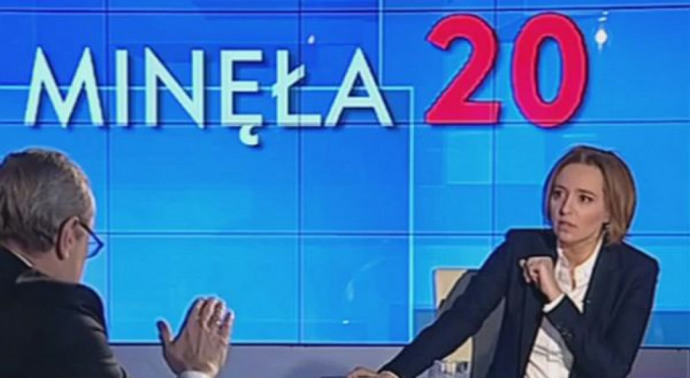 Monika Lewicka, zawieszona po rozmowie z Piotrem Glińskim, ministrem kultury w TVP Info, znów poprowadzi program "Minęła 20"./fot. youtube Lewicka wraca do "Minęła 20". Jest decyzja prezesa TVP