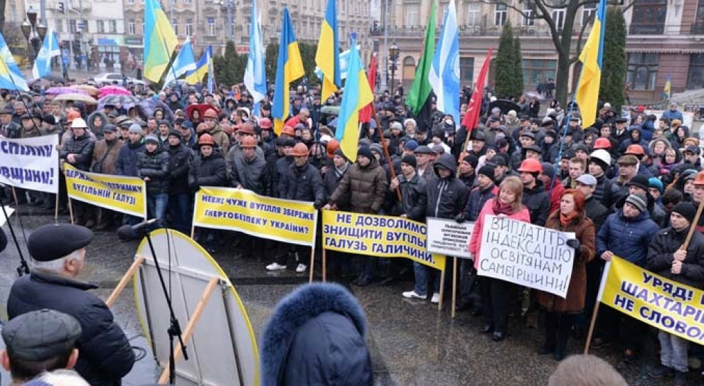 W listopadzie ukraińscy górnicy otrzymali 78 proc. wypłaty, zaś w grudniu nie dostali jej wcale. /Fot. press-centr.com Ukraińscy górnicy zablokują granicę z Polską