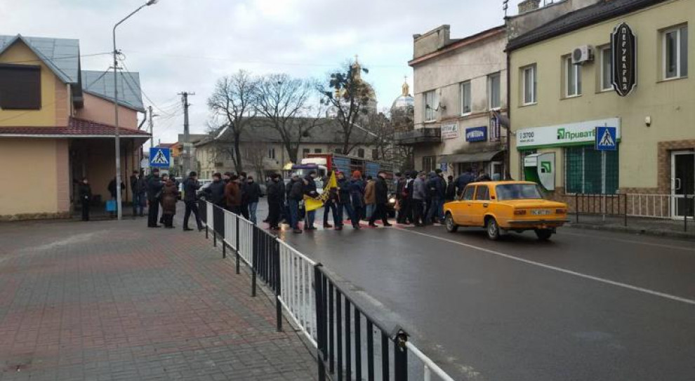 Górnicy domagają się dymisji szefa przedsiębiorstwa. /Fot. press-centr.com Blokada polskiej granicy przez ukraińskich górników