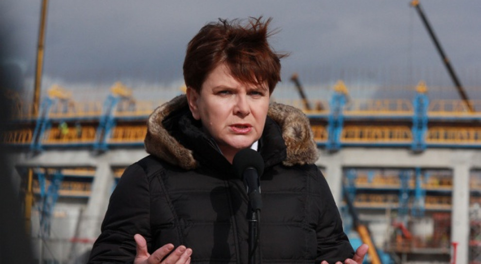 Prace realizacyjne na budowie przebiegają bez zakłóceń. (fot. PTWP/Andrzej Wawok) Beata Szydło na budowie bloku Elektrowni Jaworzno. Będzie praca dla kilku tysięcy osób