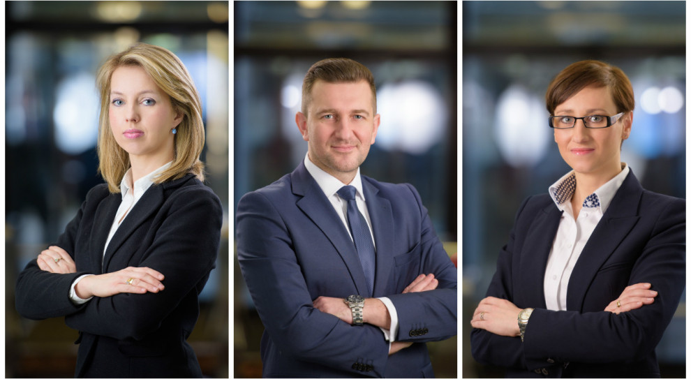 Od lewej: Magdalena Topolska-Ziemak, Marcin Purgal, Katarzyna Laszkowska. (Fot. Mat. pras.) Zmiany w dziale rynków kapitałowych Knight Frank