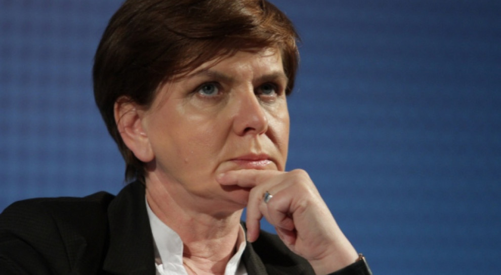 - Musimy oczywiście rozmawiać o zmianach i o reformach, które są konieczne do wprowadzenia, żeby polskie górnictwo stało się konkurencyjne, żeby zagwarantować miejsca pracy i ale też rozwój branży, bo dzisiaj przede wszystkim potrzebne są inwestycje- powiedziała Beata Szydło. (Fot. PTWP/Szymon Jankowski) Szydło: Zmiana prezesa Kompanii Węglowej była potrzebna