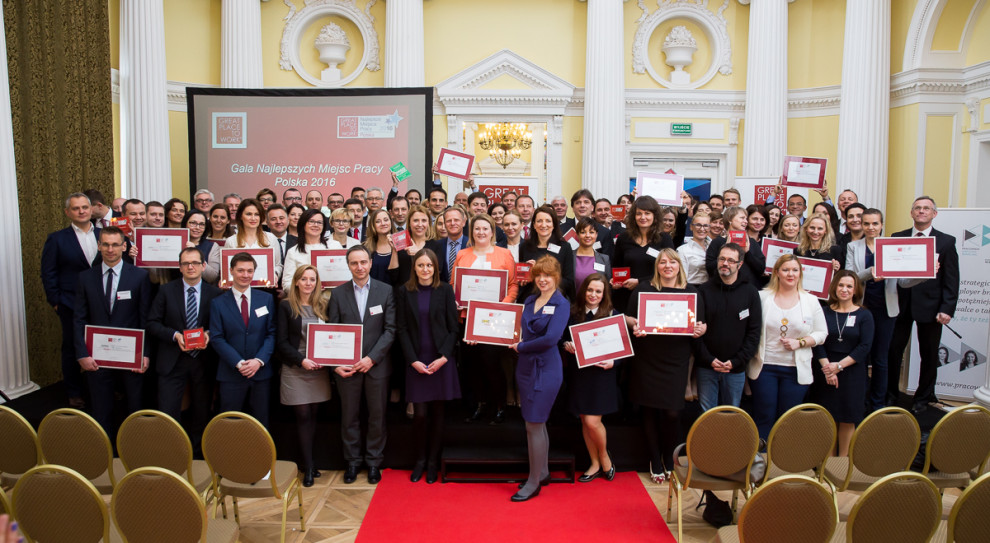 Laureaci tegorocznej edycji konkuru Great Place to Work. (fot. mat.pras.) Ikea, Microsoft, Herbalife, Hilti czy Ochnik. To oni dają najlepsze miejsca pracy w Polsce