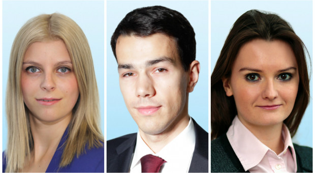 Od lewej: Marlena Kłaput, Marcin Sabowicz i Bianka Kuchcińska. (Fot. Mat. pras.) Zmiany kadrowe w dziale powierzchni biurowych Colliers International