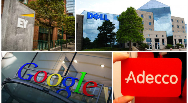 Aż osiem tegorocznych firm z rankingu Instytutu Great Place to Work to laureaci polskiej listy "Najlepszych Miejsc Pracy". (Fot. Shutterstock/wikimedia/EY/Adecco) Great Place to Work: Adecco, Google, SAS Institute, 3M, Cisco najlepszymi pracodawcami na świecie