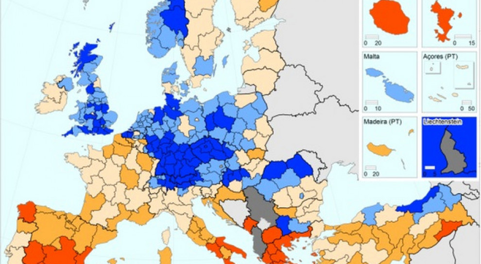 Jak podaje Eurostat, najniższe bezrobocie utrzymuje się obecnie w Pradze (fot. Eurostat) Polska wśród krajów z najniższym bezrobociem