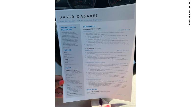 CV Davida. Fot. Jasmine Scofield / Twitter