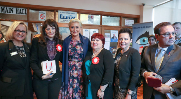 Agata Kornhauser-Duda w Domu Polskim Syrena w Rowville (fot.prezydent.pl/Grzegorz Jakubowski) Pierwsza dama spotkała się z nauczycielami i dzićmi w Domu Polskim w Australii