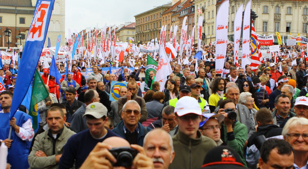 Manifestacja OPZZ. (fot. Piotr Waniorek/PTWP) 35 dni urlopu, ale nie tylko. OPZZ wyznaczyło cele na 2020 r.