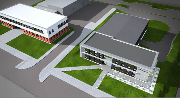 Wizualizacja projektu zakładu (fot. mat. prasowe/zielonagora.pl) Perceptus inwestuje w LPPT. Firma wybuduje zakład za 8 mln zł