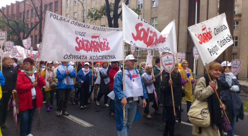 Nauczyciele protestowali we wrześniu 2018 r. pod MEN (fot. Solidarność - Pomorze)