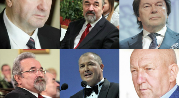 Kazimierz Pazgan, Józef Koral, Zbigniew Jakubas, Marian Koral, Andrzej Wiśniowski i Ryszard Florek (fot.mat.pras.) Zagłębie polskich milionerów. W czym tkwi fenomen Nowego Sącza?