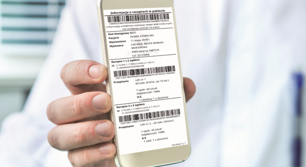 E-recepty wystawiane przez lekarzy można przechowywać w telefonie (fot. CSIOZ) Recepta w telefonie