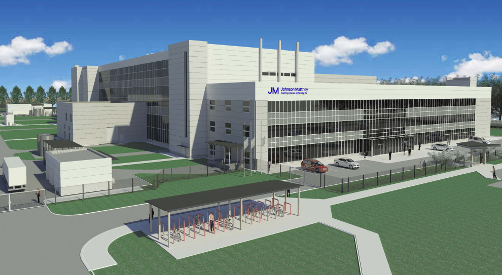 Wizualizacja nowej fabryki Johnson Matthey Poland w Gliwicach (Fot. JMP) W Gliwicach powstaje fabryka katalizatorów za 450 mln zł. To 400 nowych miejsc pracy