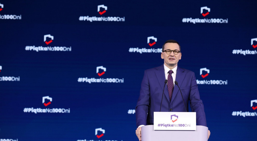 Mateusz Morawiecki podsumowuje 100 dni rządu. (Fot. twitter.com/PremierRP) Mateusz Morawiecki: poświęcimy dużo uwagi na poprawę programów kształcenia