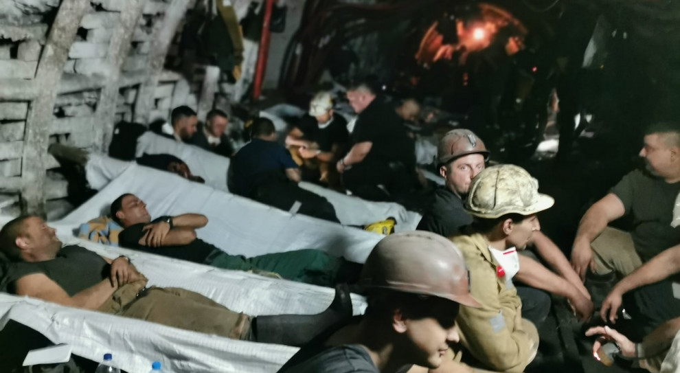 Grónicy kontynuują protest (fot. facebook.com/SlaskoDabrowskaSolidarnosc) PGG: Pod ziemią protestuje 215 górników