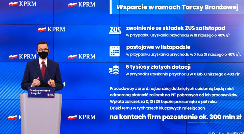 Mateusz Morawiecki (fot. Krystian Maj/KPRM) Zwolnienie z ZUS, bezzwrotne dotacje i brak opłaty targowej dla przedsiębiorców
