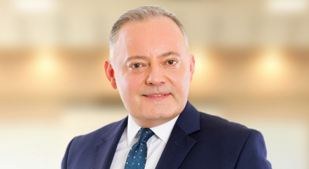 Wojciech Dąbrowski jest prezesem PGE jest od 20 lutego 2020 r. (Fot. arch.) Zarząd PGE prezentuje pracownikom kolejnych spółek z grupy nową strategię