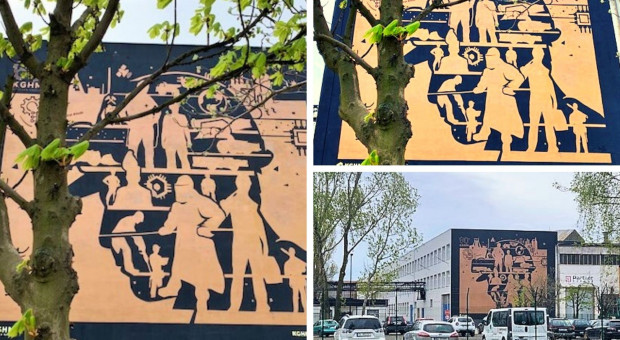 Mural powstał z okazji jubileuszu 60-lecia KGHM (fot. mat. pras.) KGHM dziękuje pracownikom miedzianym muralem. "Jedyny na świecie"