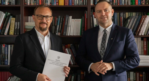 Rafał Leśkiewicz i prezes IPN Karol Nawrocki (Fot. Mikołaj Bujak/ipn.gov.pl) Rafał Leśkiewicz nowym rzecznikiem IPN