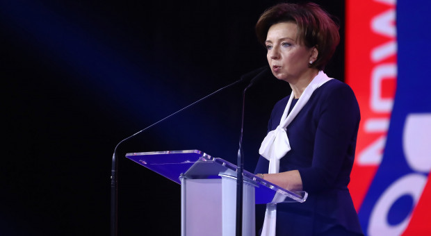 Marlena Maląg, minister rodziny i polityki społecznej (Fot. PAP/Rafał Guz) Bezrobocie coraz niższe. "Dążymy do tego, aby ratować każde miejsce pracy"