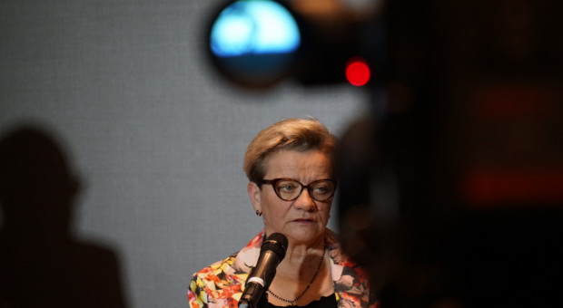 Krystyna Ptok, szefowa OZZPiP na konferencji prasowej Komitetu Protestacyjno-Strajkowego Pracowników Ochrony Zdrowia (fot. PTWP) Szefowa związku pielęgniarek: jestem zmęczona ignorancją władzy