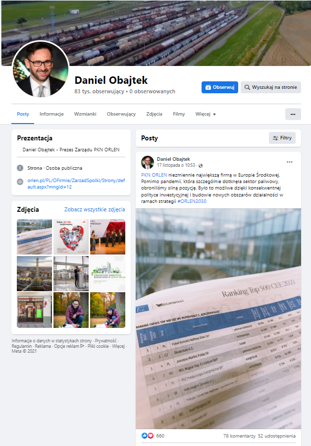 Grafika: Facebook/Daniel Obajtek